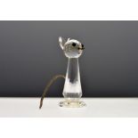 Swarovski Crystal animals incl mini dachsund (7672), mini swan, cat with metal tail and whiskers and