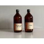 Vintage Tourlene and Petroleum laboratory bottles. Large lab bottles, empty