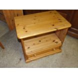 Pine TV Stand 27 inches wide 24 tall , Pine Stool & Bamboo Mirror