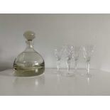 Crystal Glasses & heavy decanter