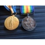 WW1 British War and Victory Medal Pair , 45006 PTE C STUBBINGS IR FUS