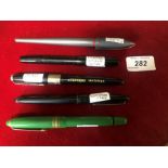 5 Fountain Pens Universal , Stephens Cartridge , Orium Scholar , Otring Germany & Hema 56