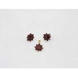 Purple garnet earrings with matching pendant (no chain)