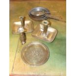 Copper Pans , Brass Candlesticks etc