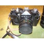 Zenit TTL 35 mm SLR Camera & additional lens