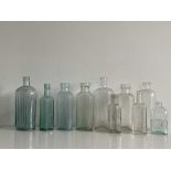 10 Vintage glass Bottles