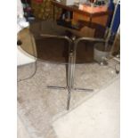 Retro Chrome Pedestal Glass top dining table 3 ft wide