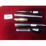 5 Fountain Pens , Parker , Waterman , Inoxcrom , Manuscript & unknown make