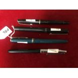 4 Fountain Pens Osmiroid ,Osmiroid 75 , Conway Stewart & Conway Stewart 64