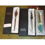 3 Metal & Glass Letter Openers