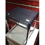 Retro Chrome & Perspex Stool / table 15 x 13 inches 16 tall