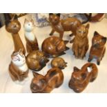 11 Wooden Cats tallest is 12 inches