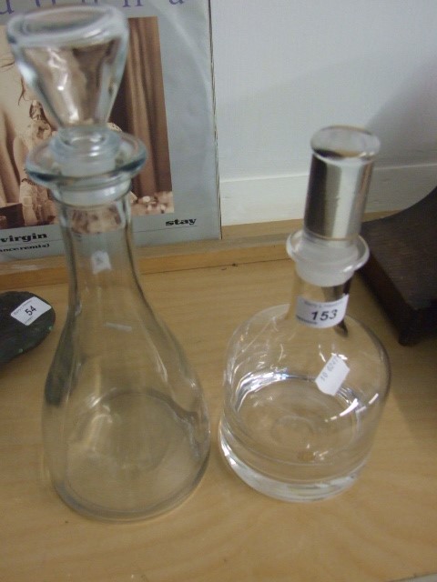 Dartington Glass Decanter 11 inches tall & one other 13 inches tall