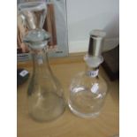 Dartington Glass Decanter 11 inches tall & one other 13 inches tall