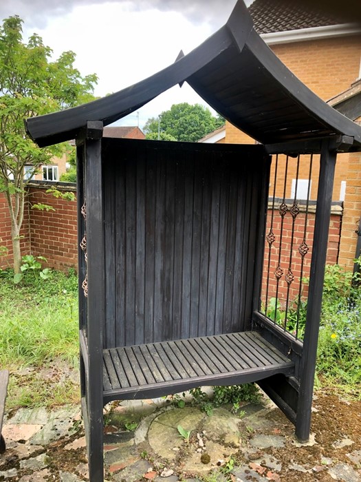 Oriental style garden seat ( needs little tlc small bit of dry rot in one leg otherwise structurally