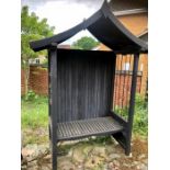 Oriental style garden seat ( needs little tlc small bit of dry rot in one leg otherwise structurally