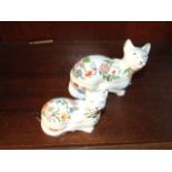 2 Aynsley Cat Trinket Boxes