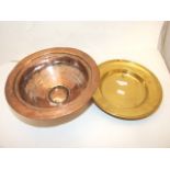 2 VINTAGE COPPER AND BRASS BOWLS