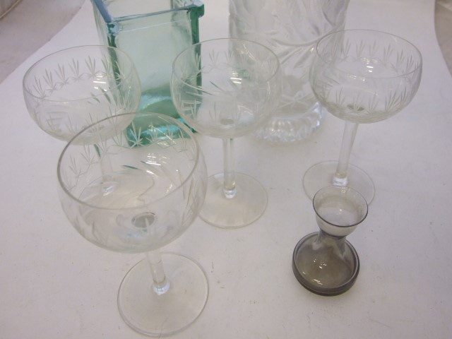 Irena Lead Crystal Vase , 4 Glasses , Pot & Bud Vase - Image 2 of 3