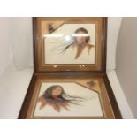 2 FRAMED NEEDLEPOINT PICTURES OF NATIVE AMERICAN INDIANS