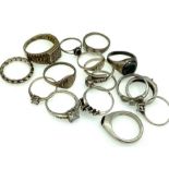 16 silver rings