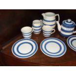 8 Pieces Blue White some Staffordshire Chef Ware