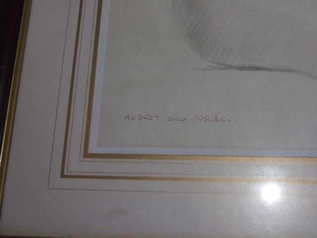 Unsigned Pencil of Audrey Walker 18 x 23 inches - Image 2 of 4