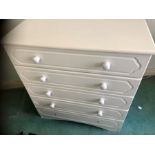 5 Drawer Chest of Drawers 31 inches wide 35 tall ( knobs missing off bottom drawer )