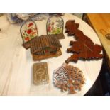 Wooden Britain Clock , Repro Queen Mary Christmas Tin etc