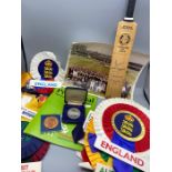 LARGE QUANTITY OF LORDS TEST MATCH MEMORABILIA FROM CENTENARY TEST AT LORDS TO INCLUDE A MINIATURE