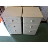 Pair of 3 drawer bedside drawers 17 inches wide 30 tall