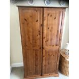 Modern Duchess 2 Door Pine Wardrobe 69 inches tall 38 wide 20 deep