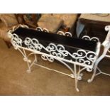 Rectangular Wrought Iron Planter with metal liner 37 x 8 inches 27 tall