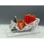 Swarovski Crystal sleigh with presents and tree, part of the 'Exquisite accents' collection, boxed