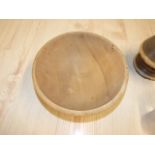 Elm Fruit Bowl & heavy resin fruits & 3 other wooden pieces