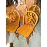 4 wheel back dining chairs