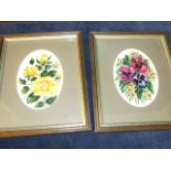 4 Watercolours of Flowers all signed Jill