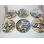 6 Spode British Owls Plates & one Spode Birds of Prey Plate no.6 Kestrel