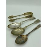 Silver sugar tongs and spoon