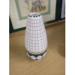 Norwegen Pottery Vase 8 inches tall & Glass Vase (top chipped ) 6 inches tall