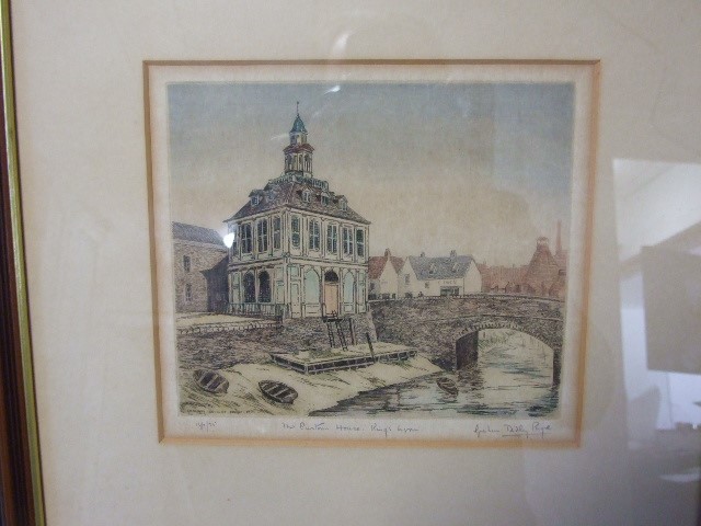 Graham Dudley Page FRSA The Custom House Kings Lynn . Etching with hand colouring. Dated, titled and - Image 2 of 3