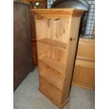 Modern pine bookcase 25 x 58 1/2 inches