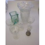 Irena Lead Crystal Vase , 4 Glasses , Pot & Bud Vase