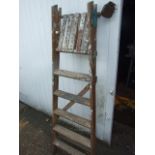 2 Vintage wooden step ladders ( sold as decorative/ display item )