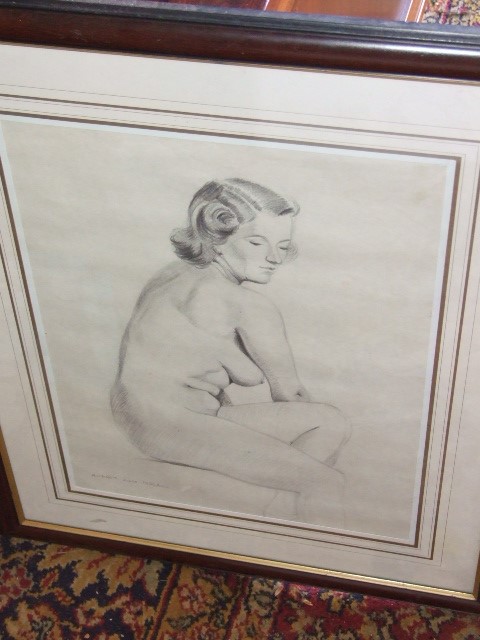 Unsigned Pencil of Audrey Walker 18 x 23 inches - Image 4 of 4