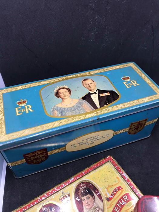 Collection of Vintage tins incl Coronation Souvenir tin 26th June 1902 from Rowntree & Co, - Image 2 of 3