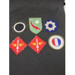 6 US army WW2 and Korea patches to incl WW2 I corps, WW2 Persian Gulf Command, WW2 8th Service