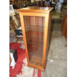 Modern Single Door Glazed Display Cabinet 17 inches wide 50 1/2 tall