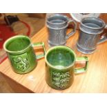 4 Holkham Pottery Tankards