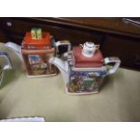 6 Sadler Collectors Teapots Alice in Wonderland , Night Before Christmas , Treasure Island , Races ,